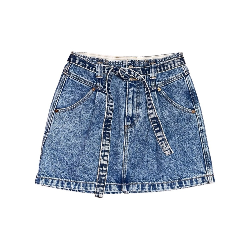 Abercrombie‎ & Fitch Denim Mini Skirt Belt Detail Acid Wash Women’s 4 US